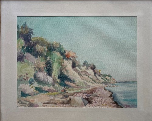 Watercolor impressionist cliff - watercolor,